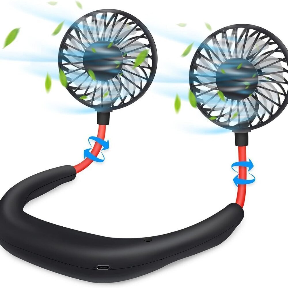 Portable Neck Fan 2500 mAh Rechargeable USB Hands-Free Mini Face Cooling